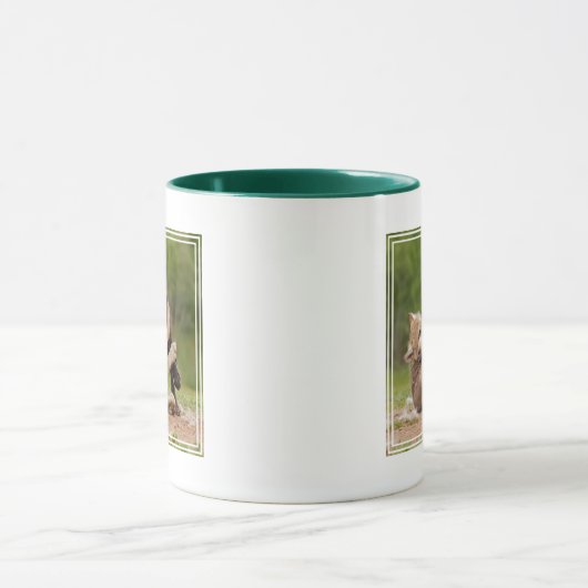 Grauer Wolf Pups Wrestling Tasse (Zentrum)