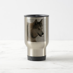 Grauer Wolf-Reise-Tasse Reisebecher