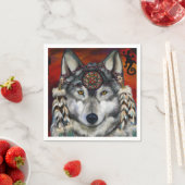 GRAUER WOLF SERVIETTE (Beispiel)