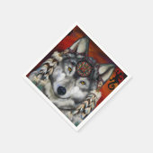 GRAUER WOLF SERVIETTE (Ecke)