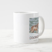 Grauer Wolf StandingColorado Jumbo-Tasse (Vorderseite Rechts)