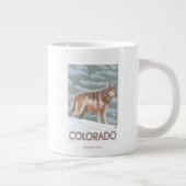 Grauer Wolf StandingColorado Jumbo-Tasse (Rechts)