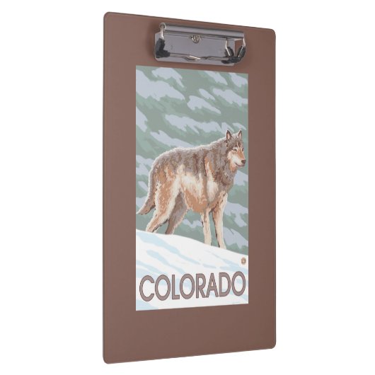 Grauer Wolf StandingColorado Klemmbrett (Rechts)