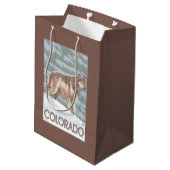 Grauer Wolf StandingColorado Mittlere Geschenktüte (Rückseite Schrägansicht)
