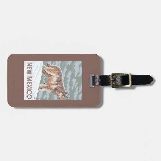 Grauer Wolf StandingNew Mexiko Gepäckanhänger (Vorderseite horizontal)