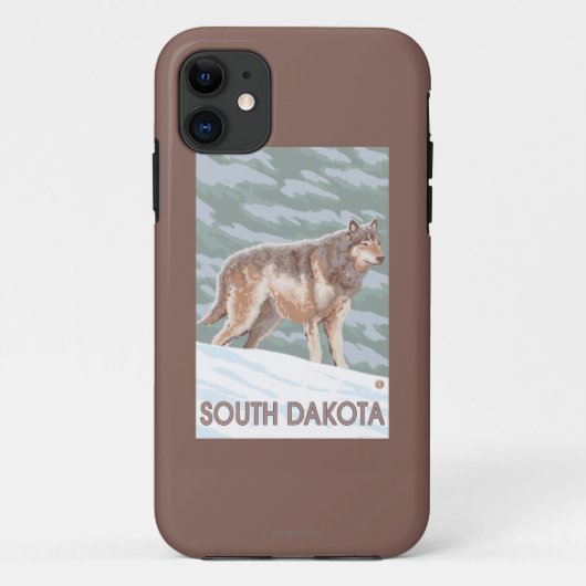 Grauer Wolf StandingSouth Dakota Case-Mate iPhone Hülle (Rückseite)