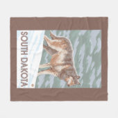 Grauer Wolf StandingSouth Dakota Fleecedecke (Vorderseite (Horizontal))