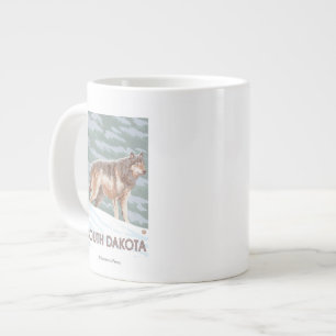 Grauer Wolf StandingSouth Dakota Jumbo-Tasse