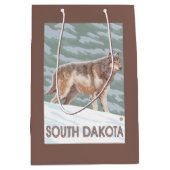 Grauer Wolf StandingSouth Dakota Mittlere Geschenktüte (Vorderseite)