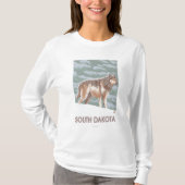 Grauer Wolf StandingSouth Dakota T-Shirt (Vorderseite)