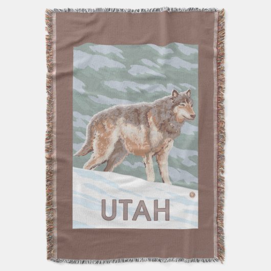 Grauer Wolf StandingUtah Decke (Vorderseite Vertikal)