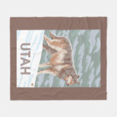 Grauer Wolf StandingUtah Fleecedecke (Vorderseite (Horizontal))