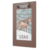 Grauer Wolf StandingUtah Klemmbrett (Links)