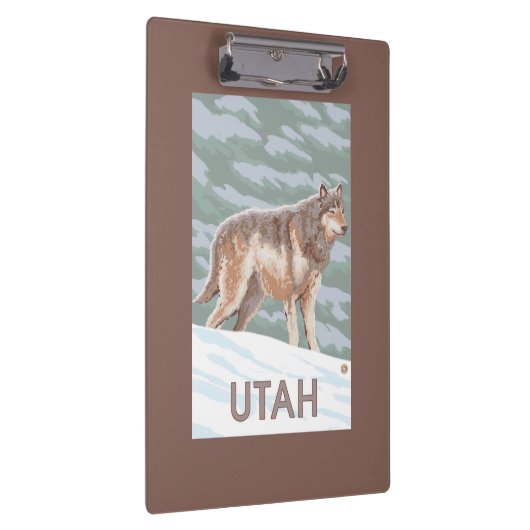 Grauer Wolf StandingUtah Klemmbrett (Rechts)