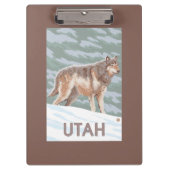 Grauer Wolf StandingUtah Klemmbrett (Vorderseite)
