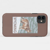 Grauer Wolf StandingWyoming Case-Mate iPhone Hülle (Rückseite (Horizontal))