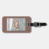 Grauer Wolf StandingWyoming Gepäckanhänger (Vorderseite horizontal)