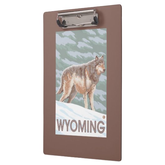 Grauer Wolf StandingWyoming Klemmbrett (Links)