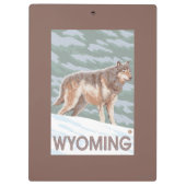 Grauer Wolf StandingWyoming Klemmbrett (Rückseite)