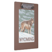 Grauer Wolf StandingWyoming Klemmbrett (Rechts)