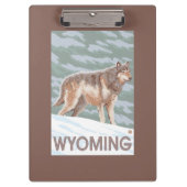 Grauer Wolf StandingWyoming Klemmbrett (Vorderseite)