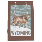 Grauer Wolf StandingWyoming Mittlere Geschenktüte (Vorderseite)