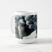 Grauer Wolf-Tasse Kaffeetasse (Vorderseite Links)