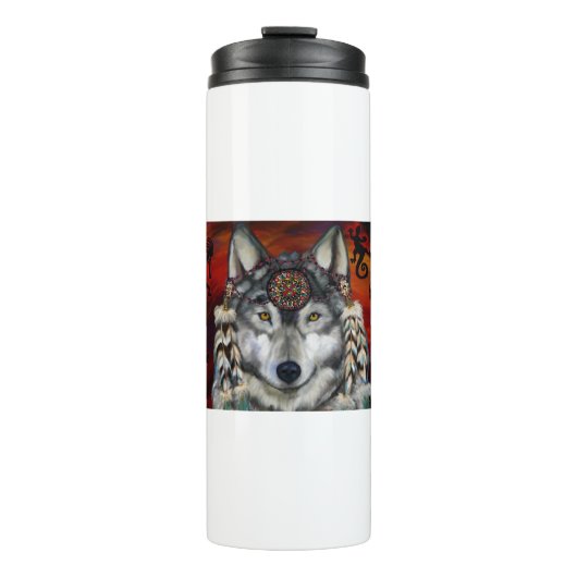 Grauer Wolf Thermosbecher (Vorderseite)