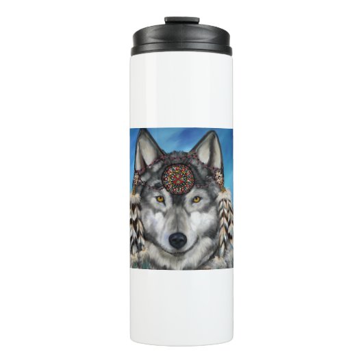 Grauer Wolf Thermosbecher (Vorderseite)