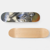 Grauer Wolf - Timberwolf - roter Wolf-Reihe Skateboard (Horizontal)