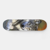 Grauer Wolf - Timberwolf - roter Wolf-Reihe Skateboard (Horizontal)