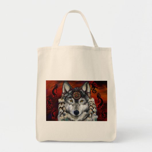 Grauer Wolf Tragetasche (Vorne)