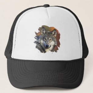 Grauer Wolf Truckerkappe