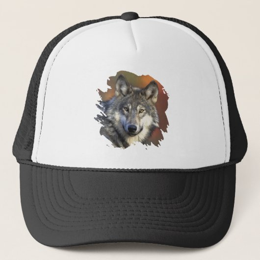 Grauer Wolf Truckerkappe (Vorderseite)