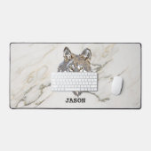 Grauer Wolf und Marmorstein Schreibtischunterlage (Tastatur & Maus)