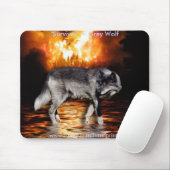 Grauer Wolf & Waldbrand Mousepad (Mit Mouse)