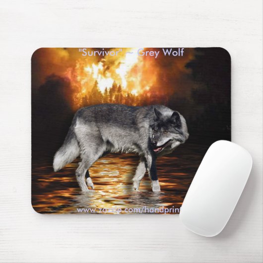 Grauer Wolf & Waldbrand Mousepad (Mit Mouse)