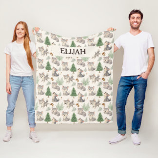 Grauer Wolf Wälder Baby-Geschenke personalisierter Fleecedecke