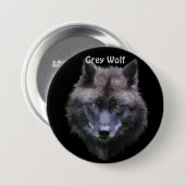 Grauer Wolf Wildlife-Liebhaber Button (Vorne & Hinten)