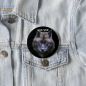 Grauer Wolf Wildlife-Liebhaber Button (Beispiel)