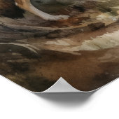 Grauer Wolf Woodland Animal Art Print Poster (Ecke)