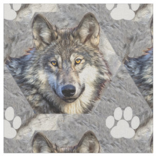Grauer Wolf-Würde Stoff