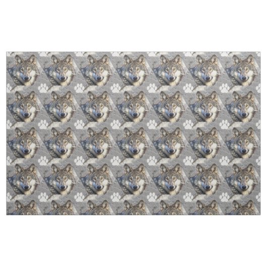 Grauer Wolf-Würde Stoff (Fat Quarter (45,7 x 55,9 cm))