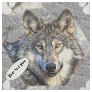 Grauer Wolf-Würde Stoff