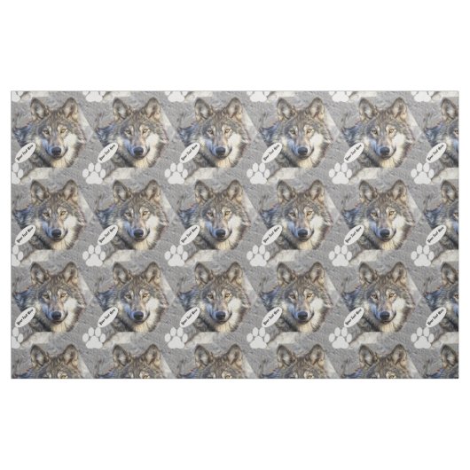 Grauer Wolf-Würde Stoff (Fat Quarter (45,7 x 55,9 cm))