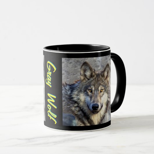 Grauer Wolf-Würde Tasse (VorderseiteRechts)