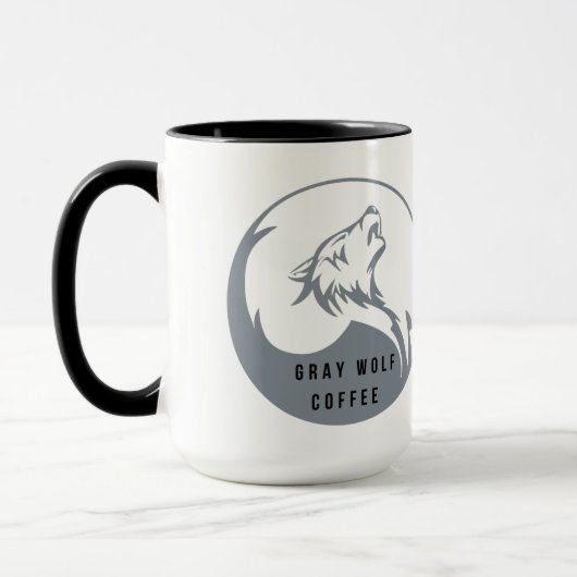Grauer Wolfskaffee 15oz Tasse (Links)