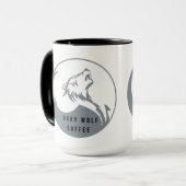 Grauer Wolfskaffee 15oz Tasse (Vorderseite Links)