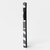 Grauer Zickzack Individuelle Name Case-Mate iPhone Hülle (Hinten/Links)