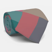 Grauer Ziegelrosa Farbblock Krawatte (Gerollt)